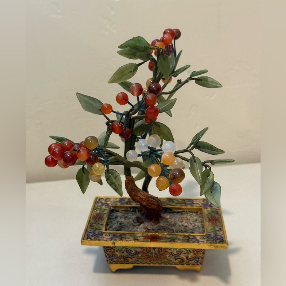Vintage Bonsai Tree‎ Sculpture Ornate Base Footed